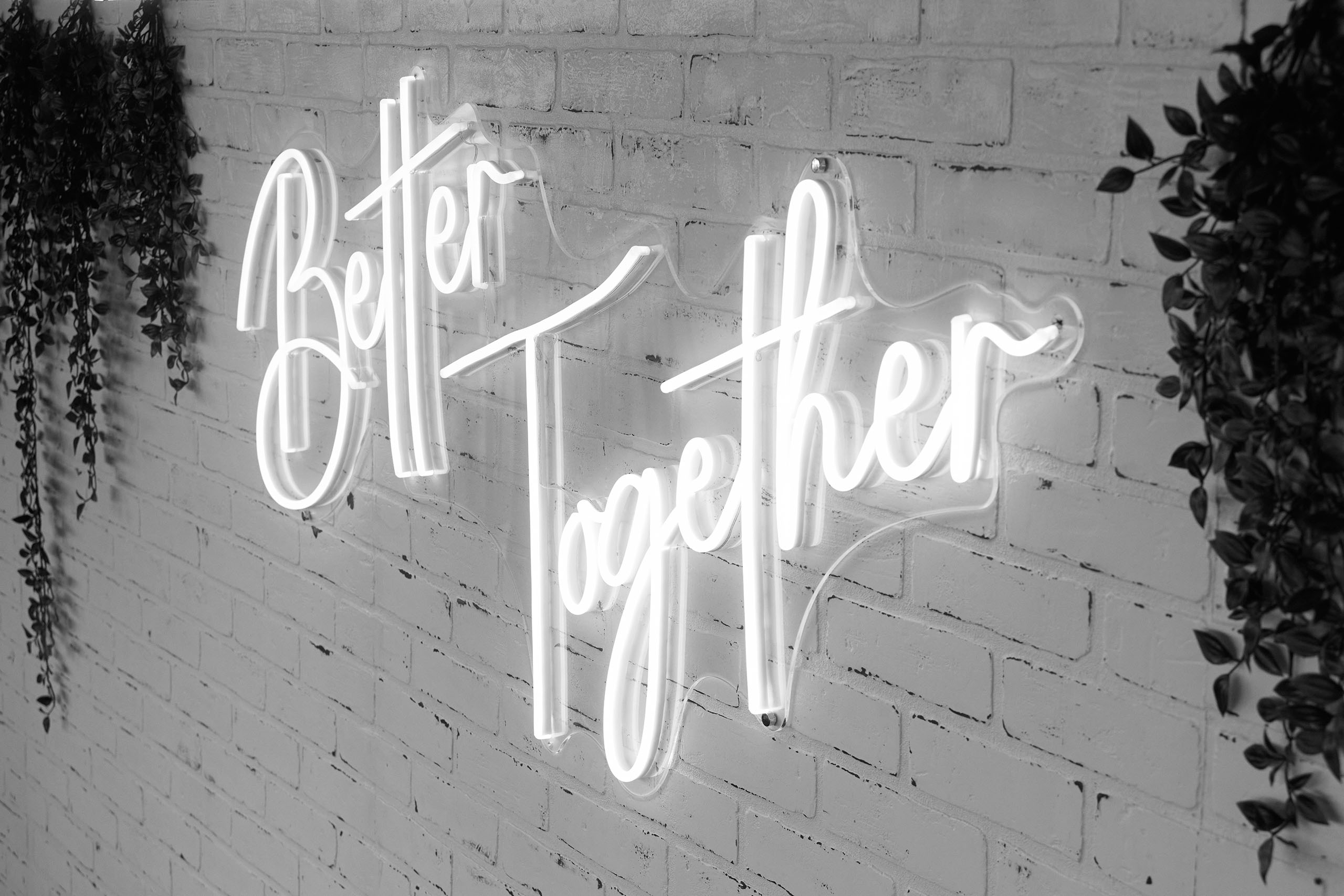 Better Together neon sign at Springs Cafe by Bronze Cafe.